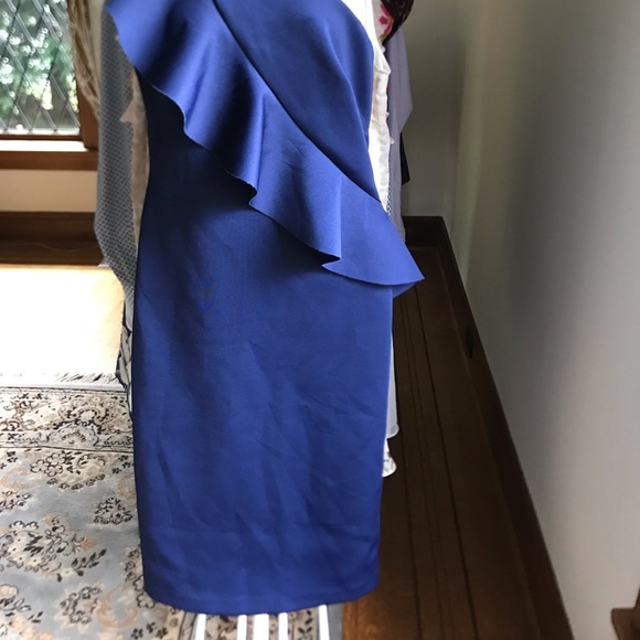 Eliza j off shoulder blue dress with ruffle - Picture 6 of 7